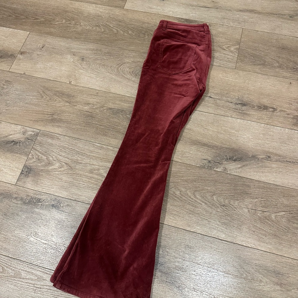 Shyanne Burgundy Velvet Pants